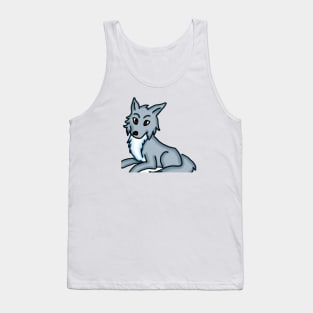 Cute Wolf Drawing Tank Top